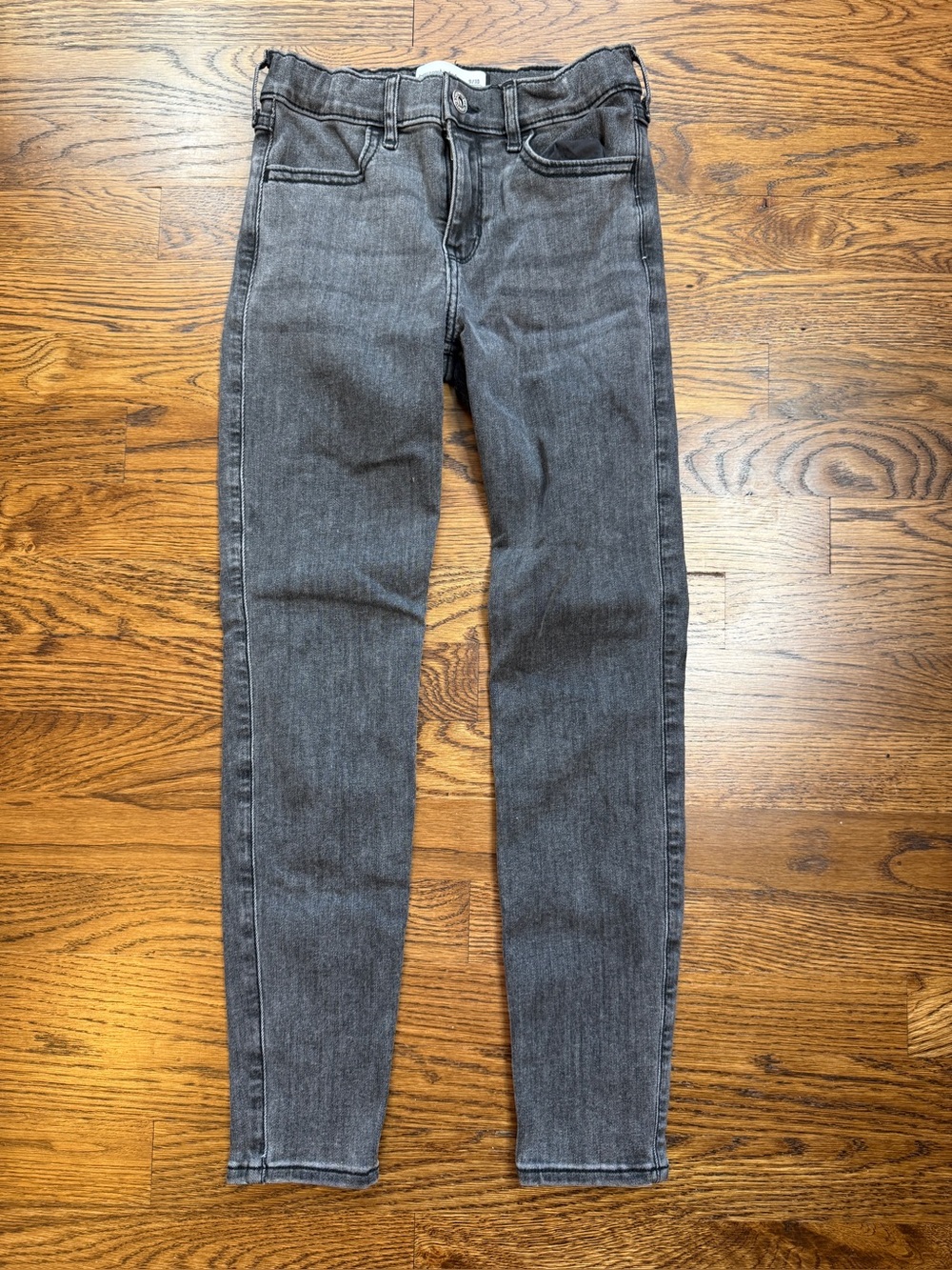 Abercrombie Kids Girls Gray Black High Rise Stretch Jean Leggings Size Reg 9-10